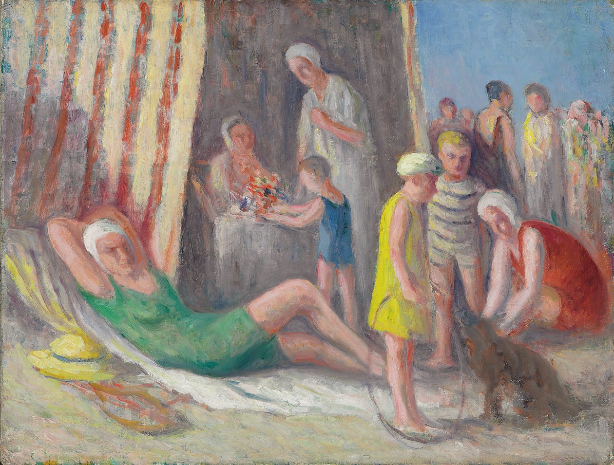 Na plaży Treport, c.1939 autorstwa Maximilien Luce