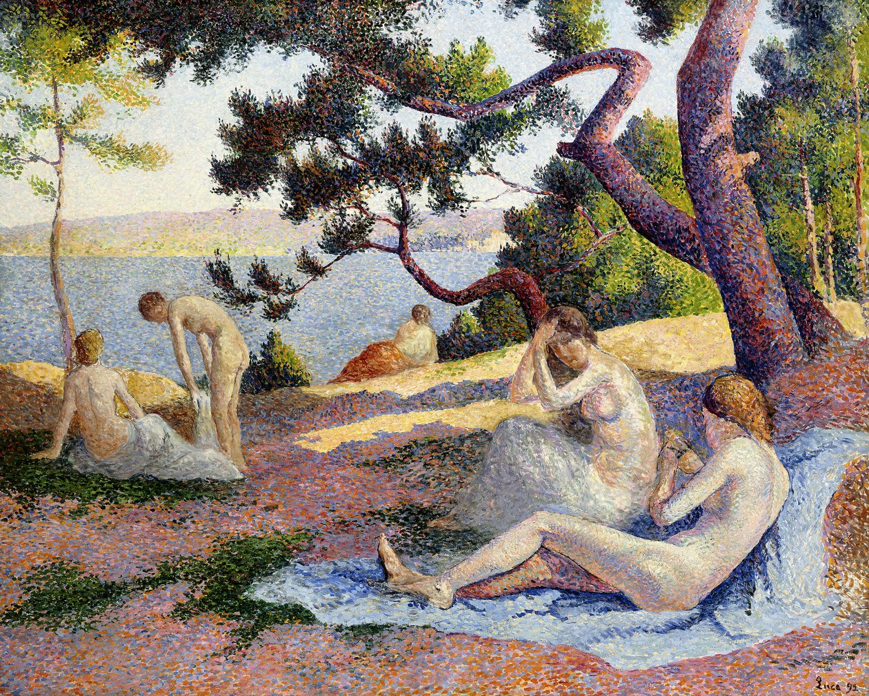 Kąpiących się w Saint-Tropez; Kąpiących się w Saint-Tropez, 1892 autorstwa Maximilien Luce