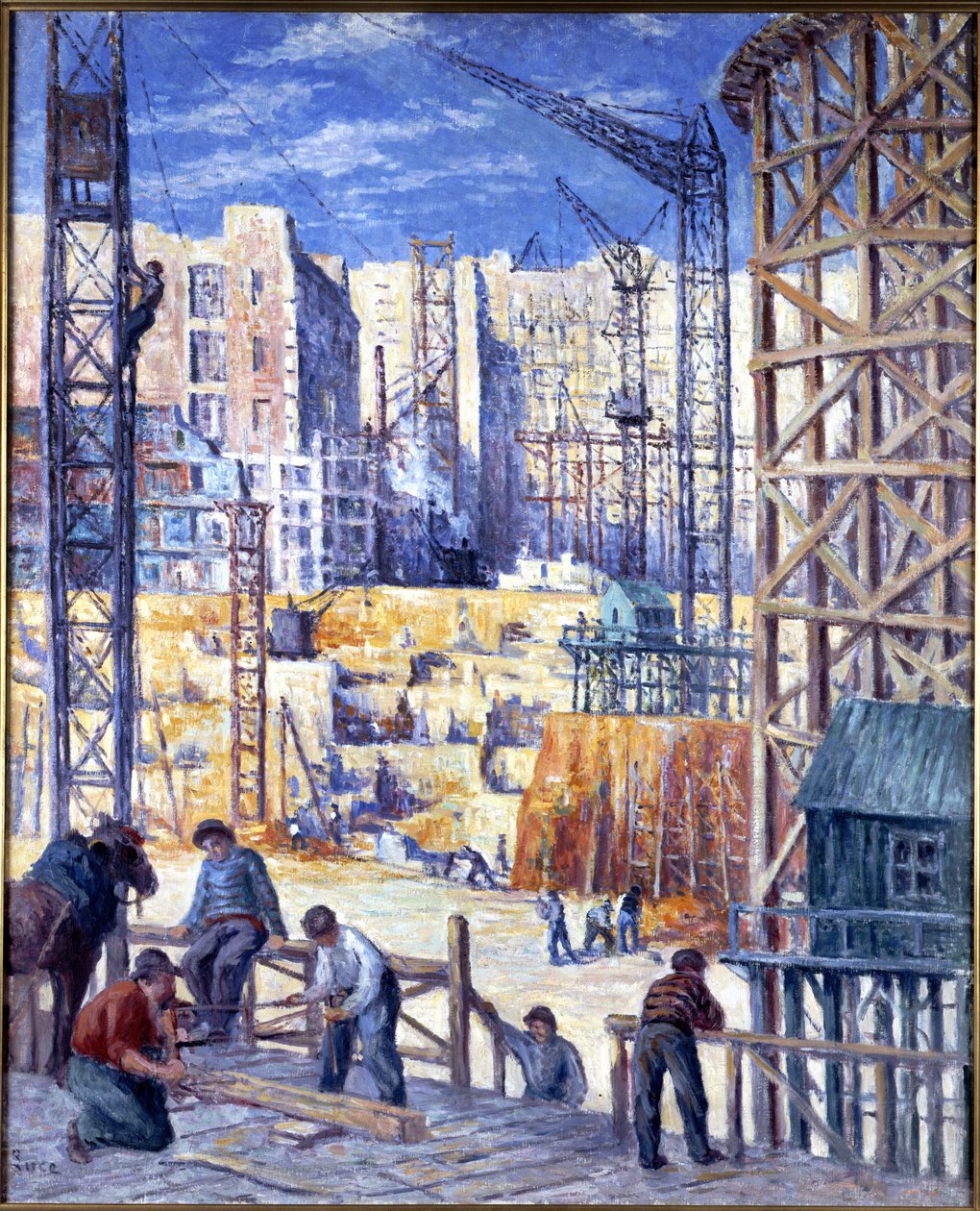 Plac budowy w Paryżu, Quai de Passy, ​​1907. autorstwa Maximilien Luce