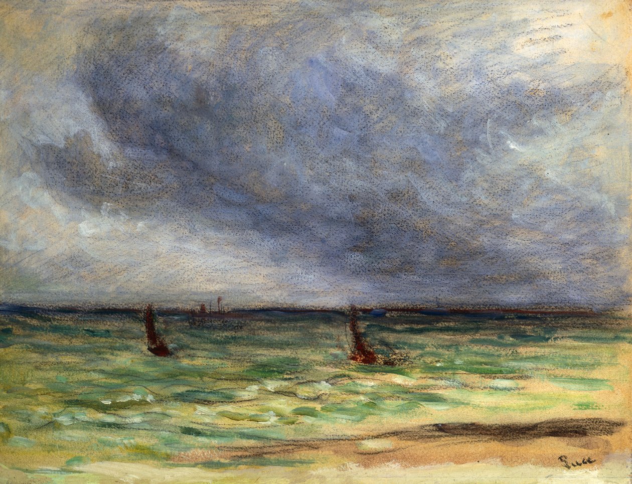 odlatujące trawlery; Odlot trawlerów, 1930-1934 autorstwa Maximilien Luce