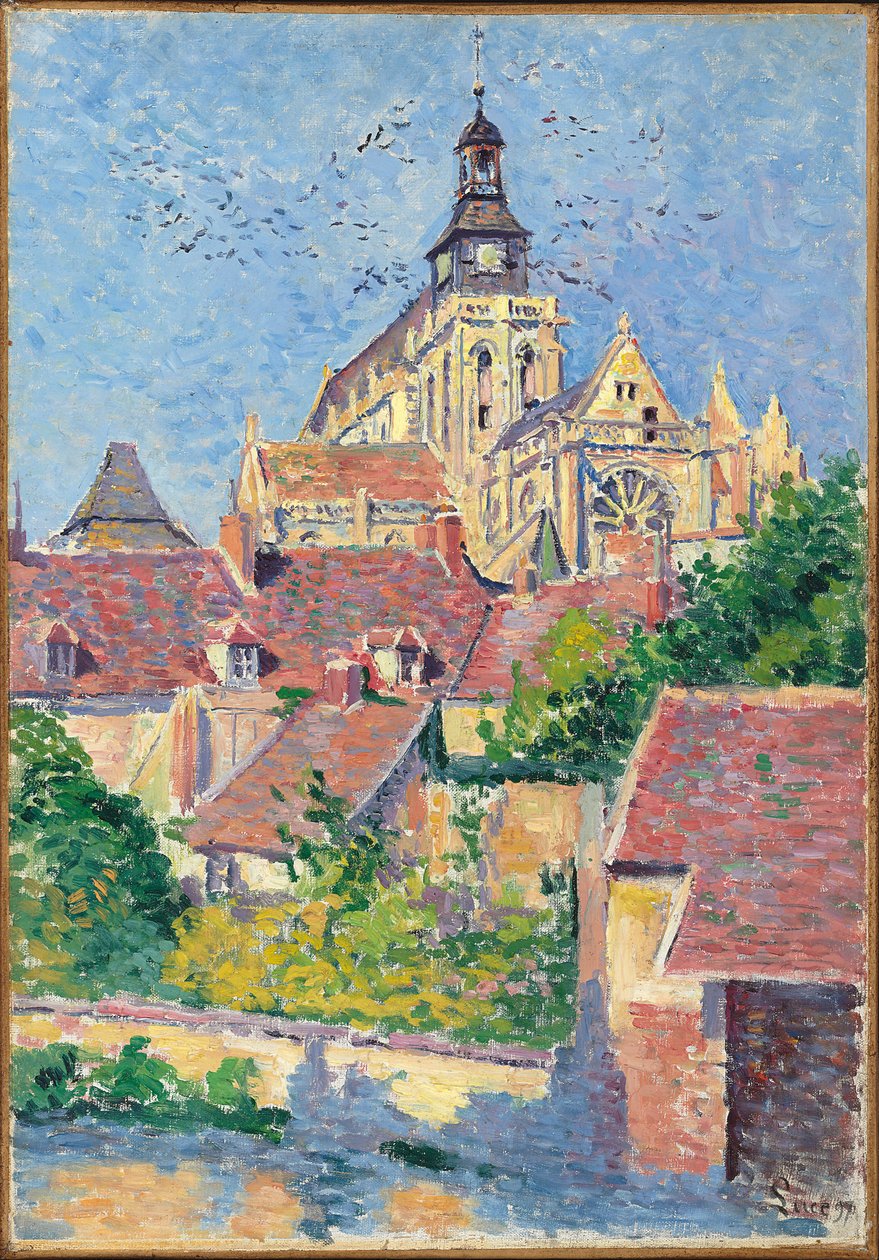 Katedra Gisors, widok z Fosse aux Tanneurs, 1897 autorstwa Maximilien Luce
