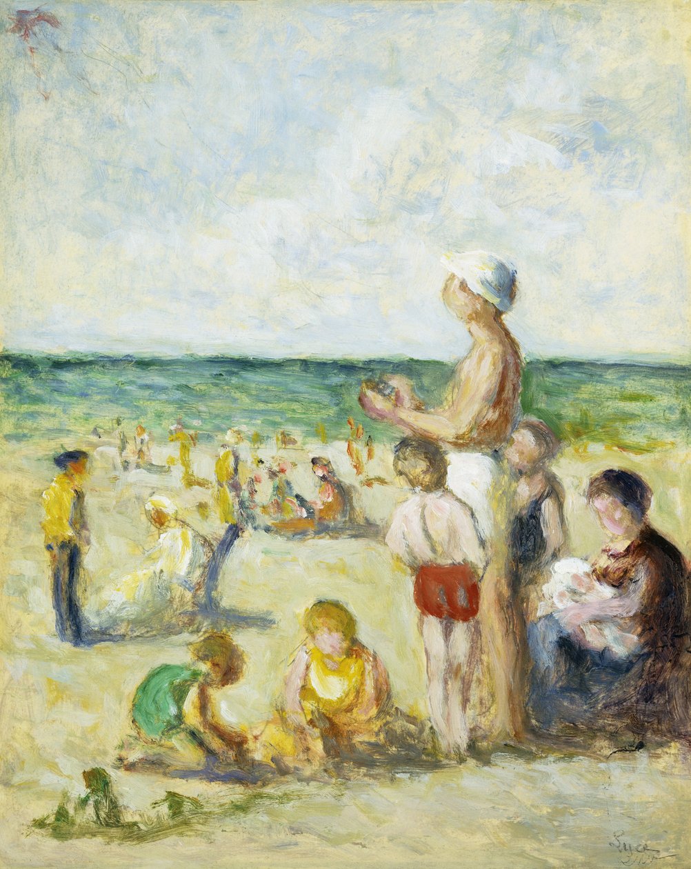 Na plaży w Normandii; Na plaży w Normandii, ok. 1930 autorstwa Maximilien Luce