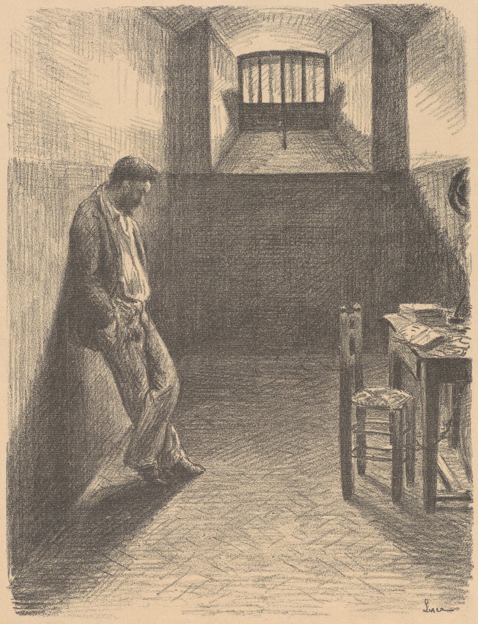 Autoportret w więzieniu w Mazas autorstwa Maximilien Luce