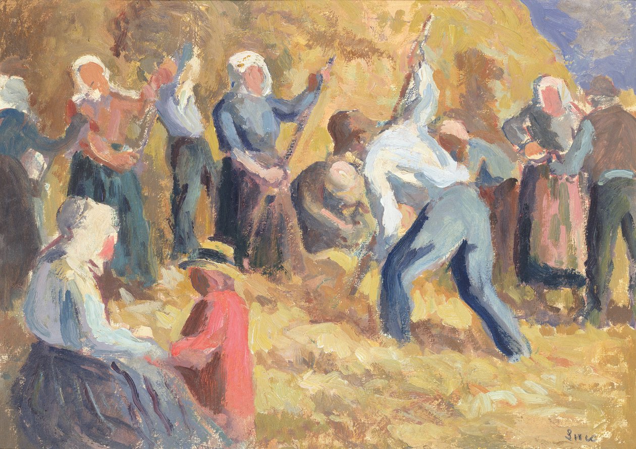 Żniwa, ok. 1914 (olej na papierze) autorstwa Maximilien Luce