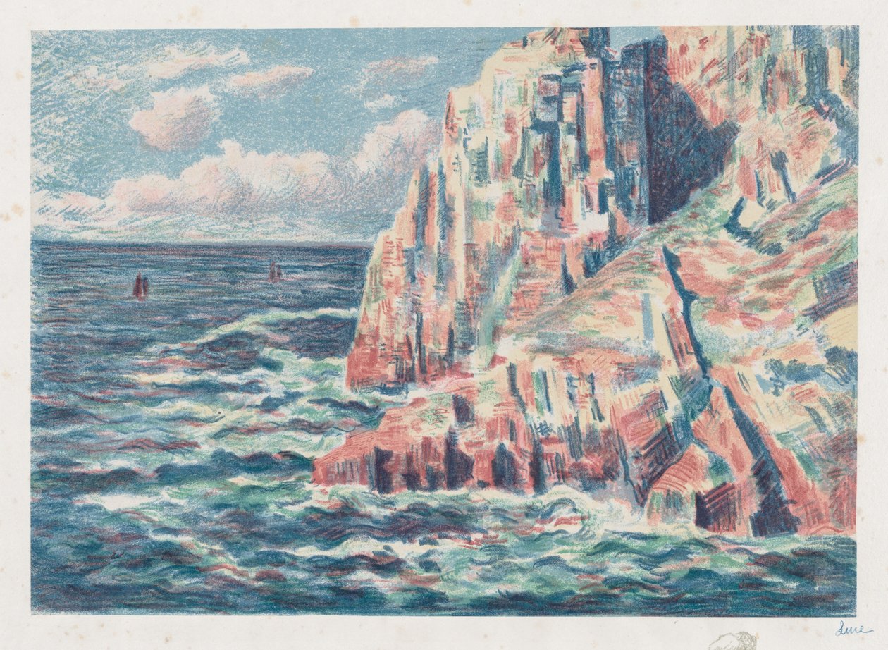 Morze w Camaret, Czerwone Skały, 1895. autorstwa Maximilien Luce
