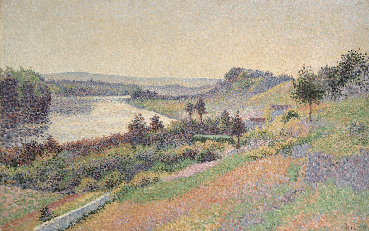 Sekwana w Herblay, 1890 autorstwa Maximilien Luce