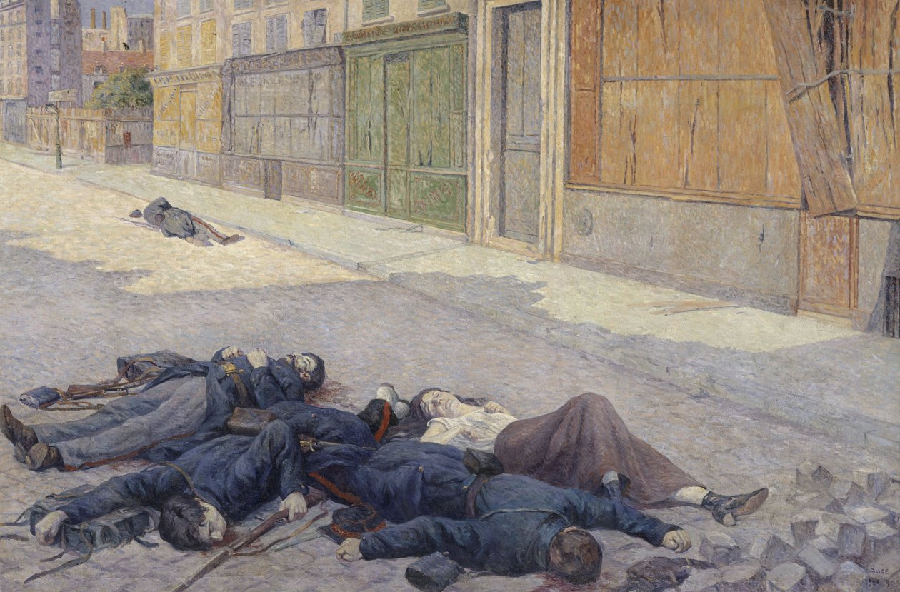 Ulica w Paryżu w maju 1871 autorstwa Maximilien Luce