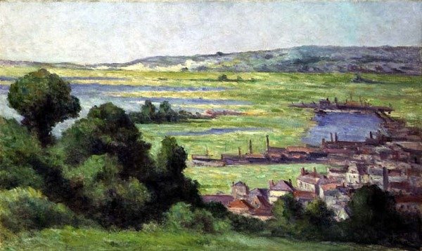 Widok Honfleur (olej na płótnie) autorstwa Maximilien Luce