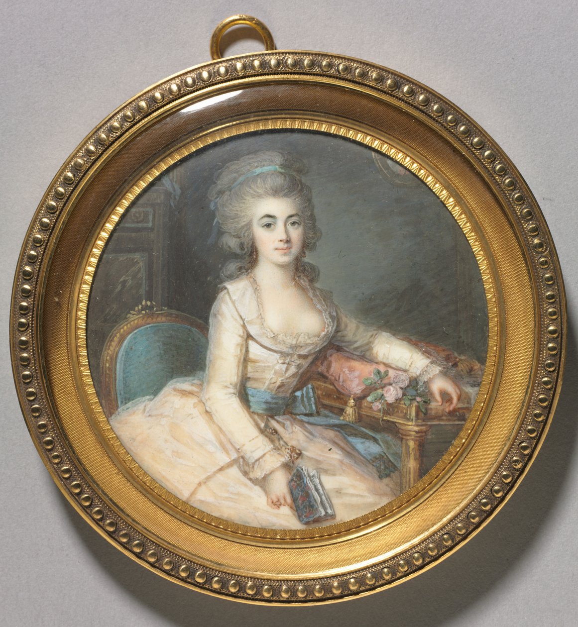 Portret kobiety, ok. 1780 (akwarela na kości słoniowej) autorstwa Maximilien Villers