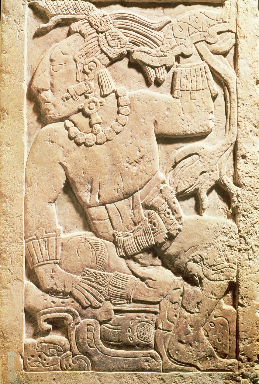 Płaskorzeźba wojownika autorstwa Mayan