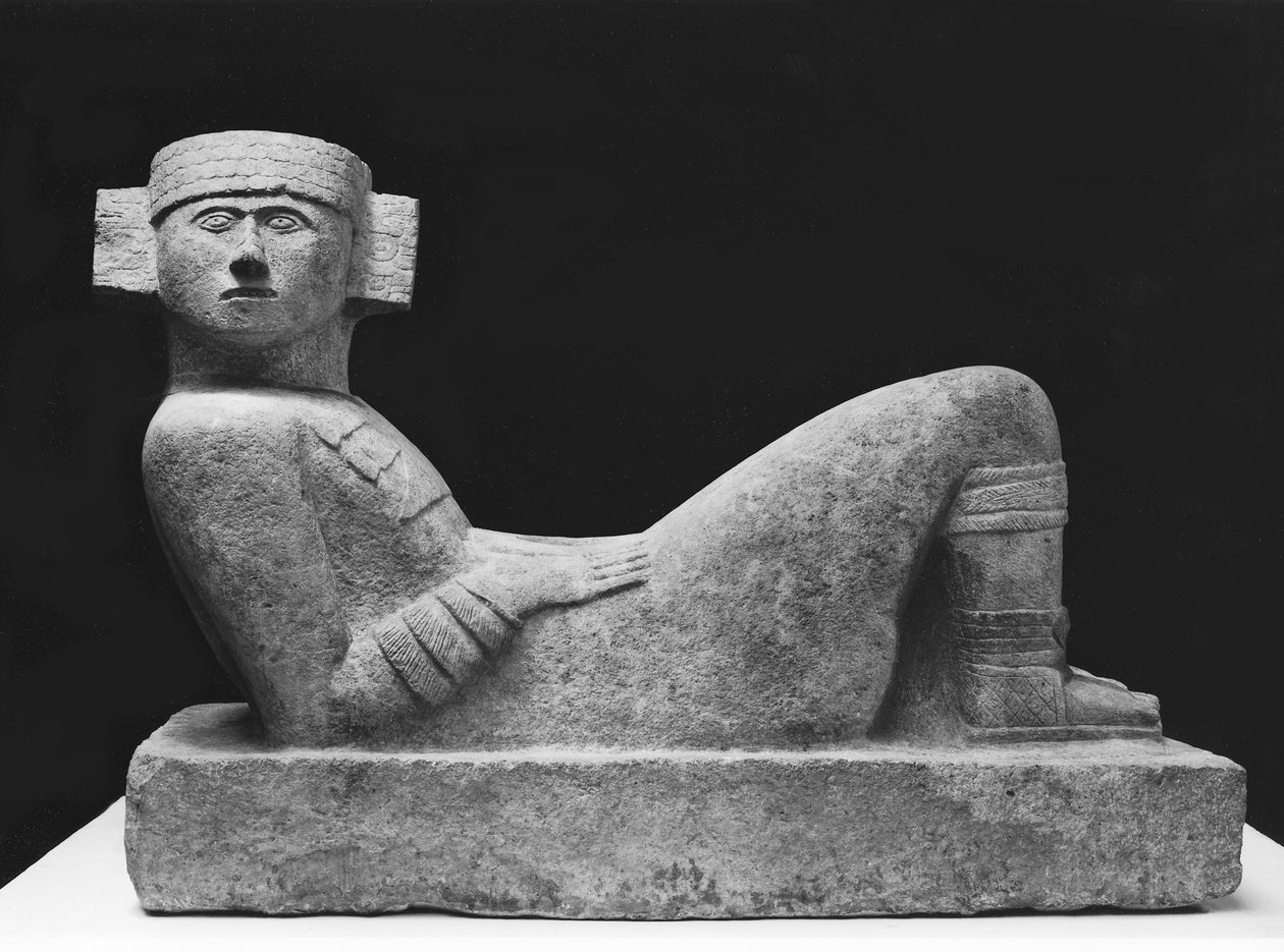 Chac-Mool, z Chichen-Itza, Jukatan, ok. 987-1185 pne (wapień) autorstwa Mayan