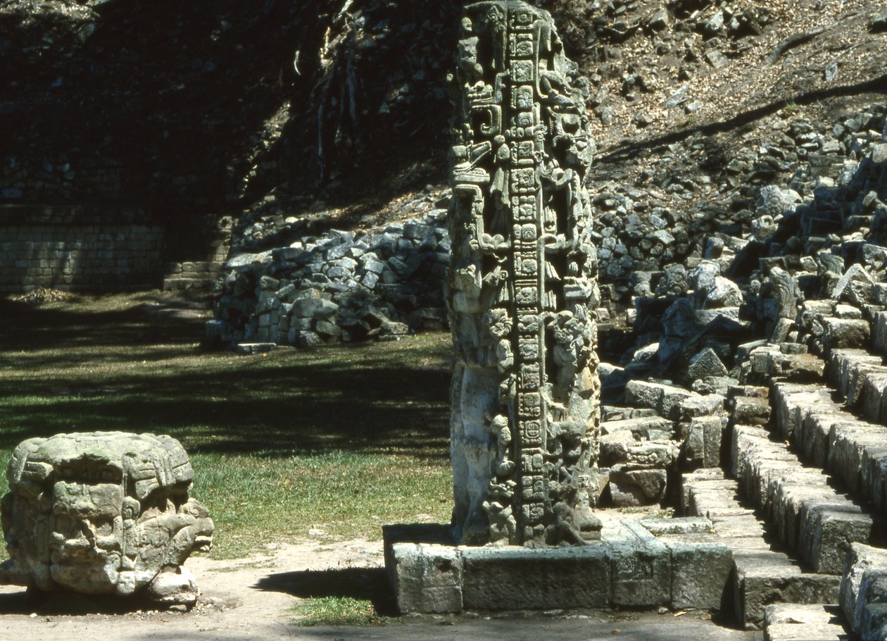 Copan, Stela N, strona zachodnia, późny okres klasyczny, 764 ne autorstwa Mayan