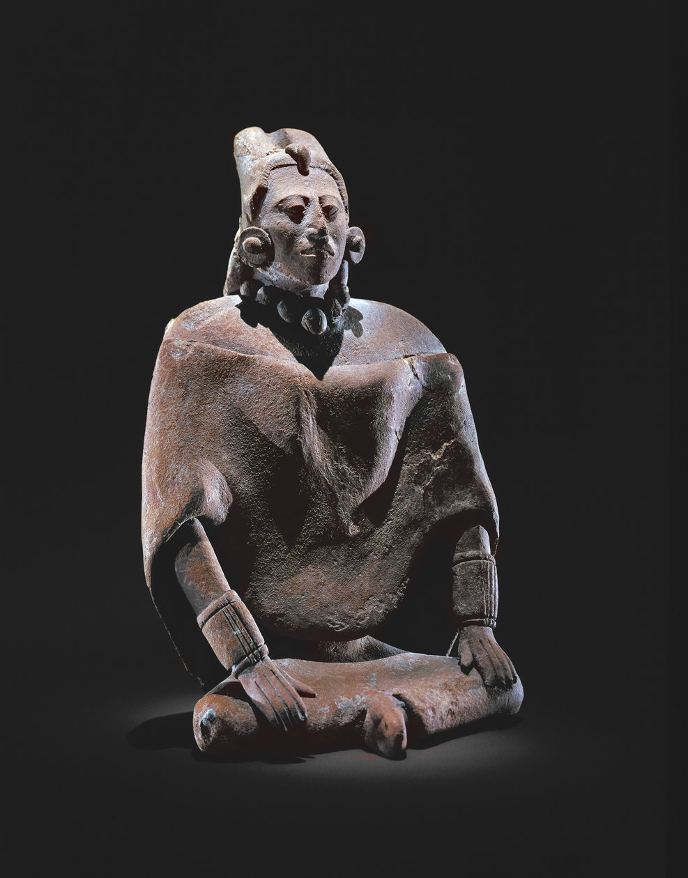 Figura siedzącego króla Majów z wyspy Jaina (wyroby gliniane) autorstwa Mayan