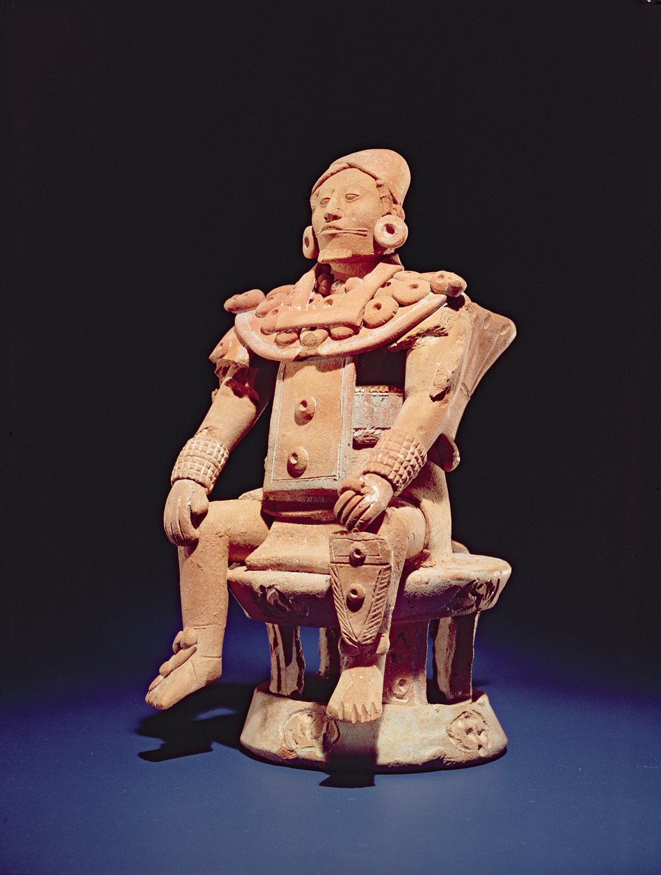 Figurka wojownika w pełnym rynsztunku, z wyspy Jaina (naczynia gliniane) autorstwa Mayan