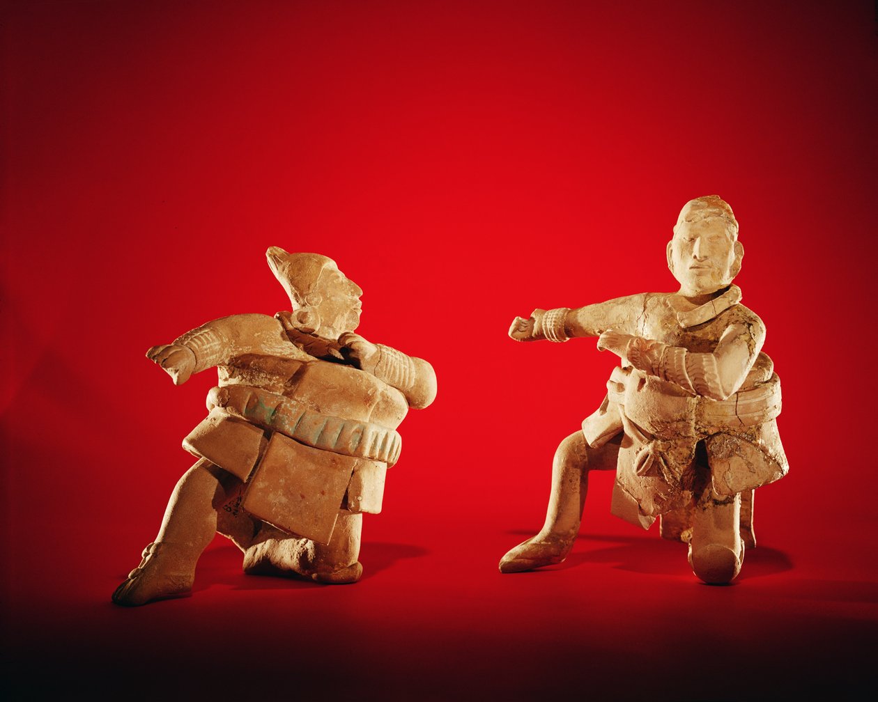 Figurki ceremonialnych piłkarzy z wyspy Jaina, ok. 600 (ceramika) autorstwa Mayan