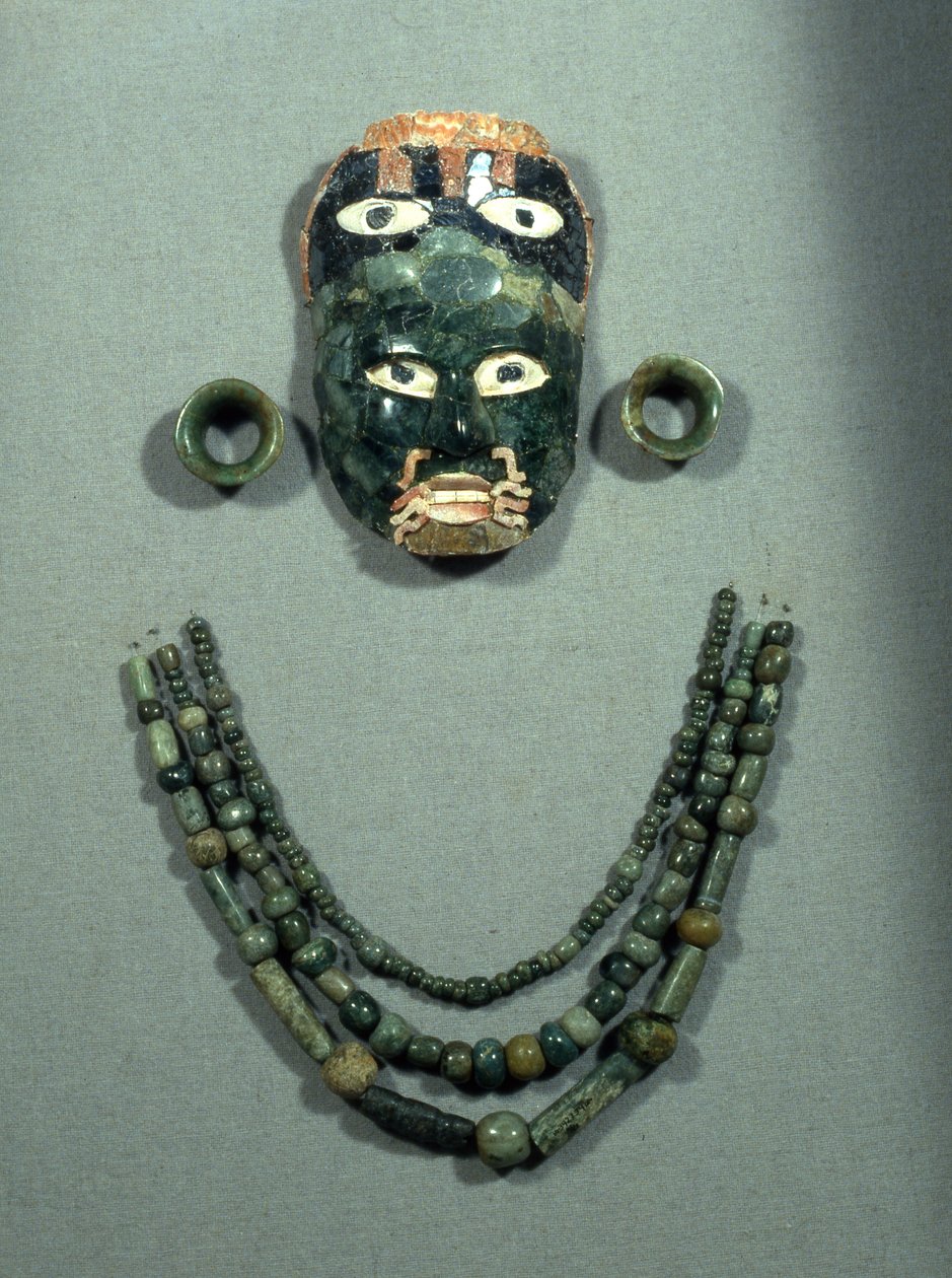 Klejnot pogrzebowy z Calakmul, okres późnego klasyku, 600-900 ne (nefryt) autorstwa Mayan