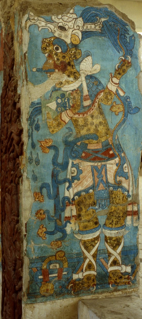 Meksykański Lord w Cacaxtla, okres późnego klasyku (mural) autorstwa Mayan