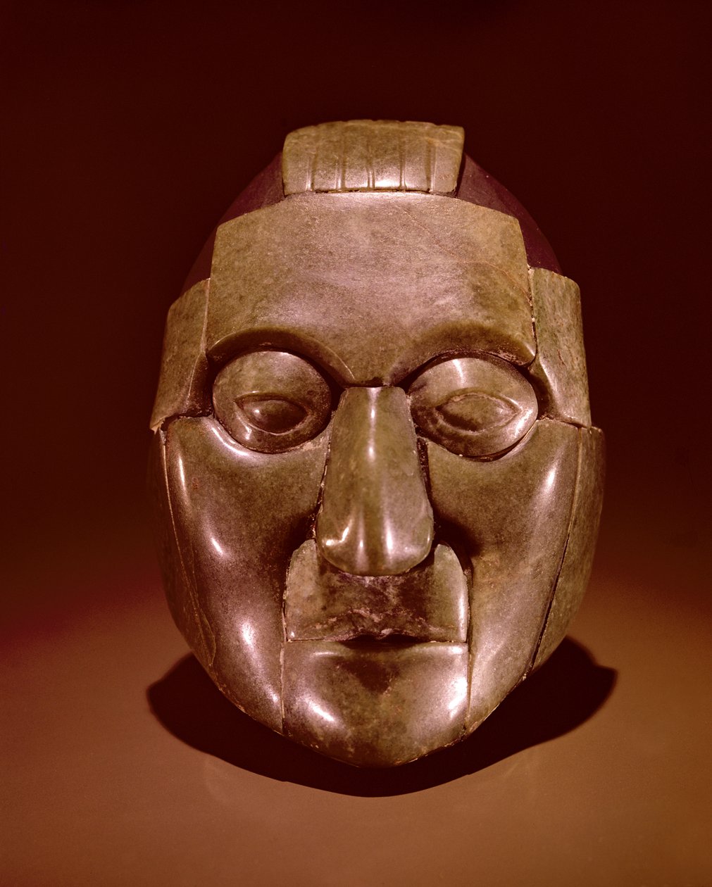 Mozaikowa maska przedstawiająca starca z grobowca Ruz pod Świątynią Inskrypcji w Palenque, Chipas (nefryt) autorstwa Mayan
