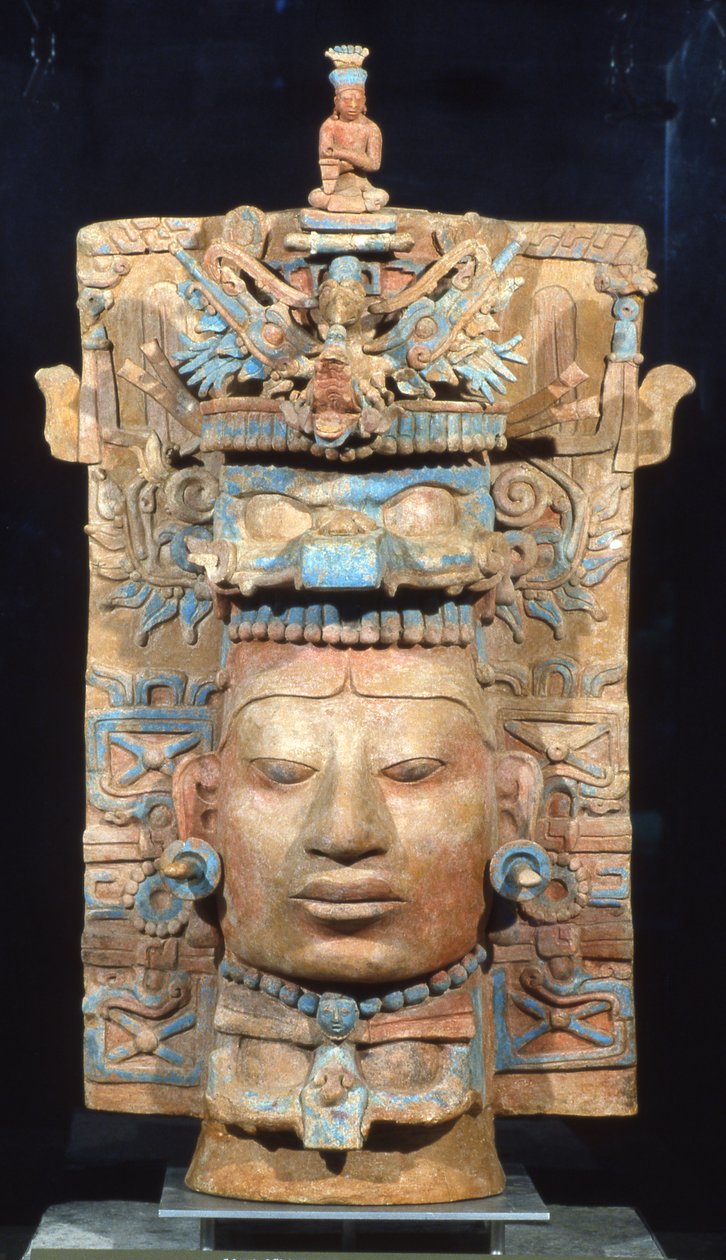 Palenque, Kadzidło, Okres Późnego Klasyka 600-900 AD (terakota) autorstwa Mayan