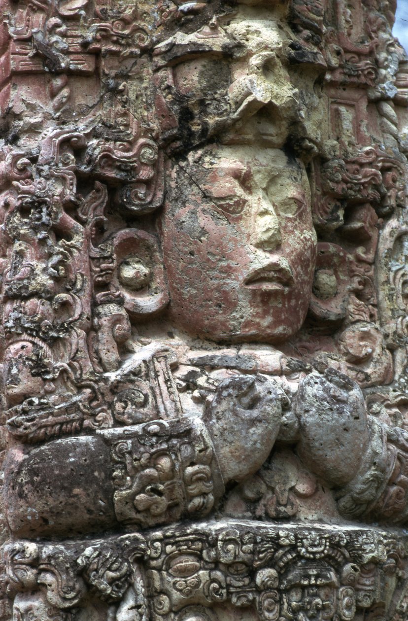 Stela C, strona wschodnia, Copan, późny okres klasyczny, 780 rne autorstwa Mayan