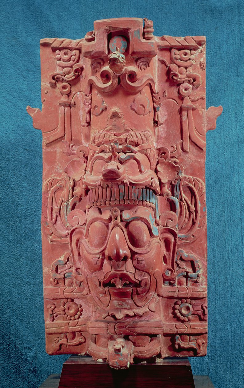 Toniatuh, Bóg Słońca, ze Świątyni Krzyża, Palenque, okres klasyczny Majów, V-X w. (terakota) autorstwa Mayan