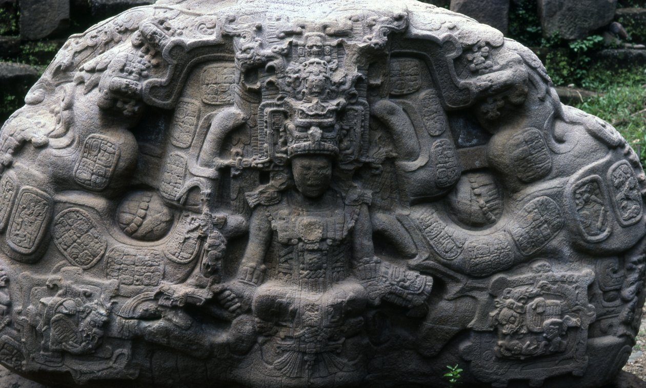 Kamień zoomorficzny P, okres późnego klasyku (600-900 ne) autorstwa Mayan