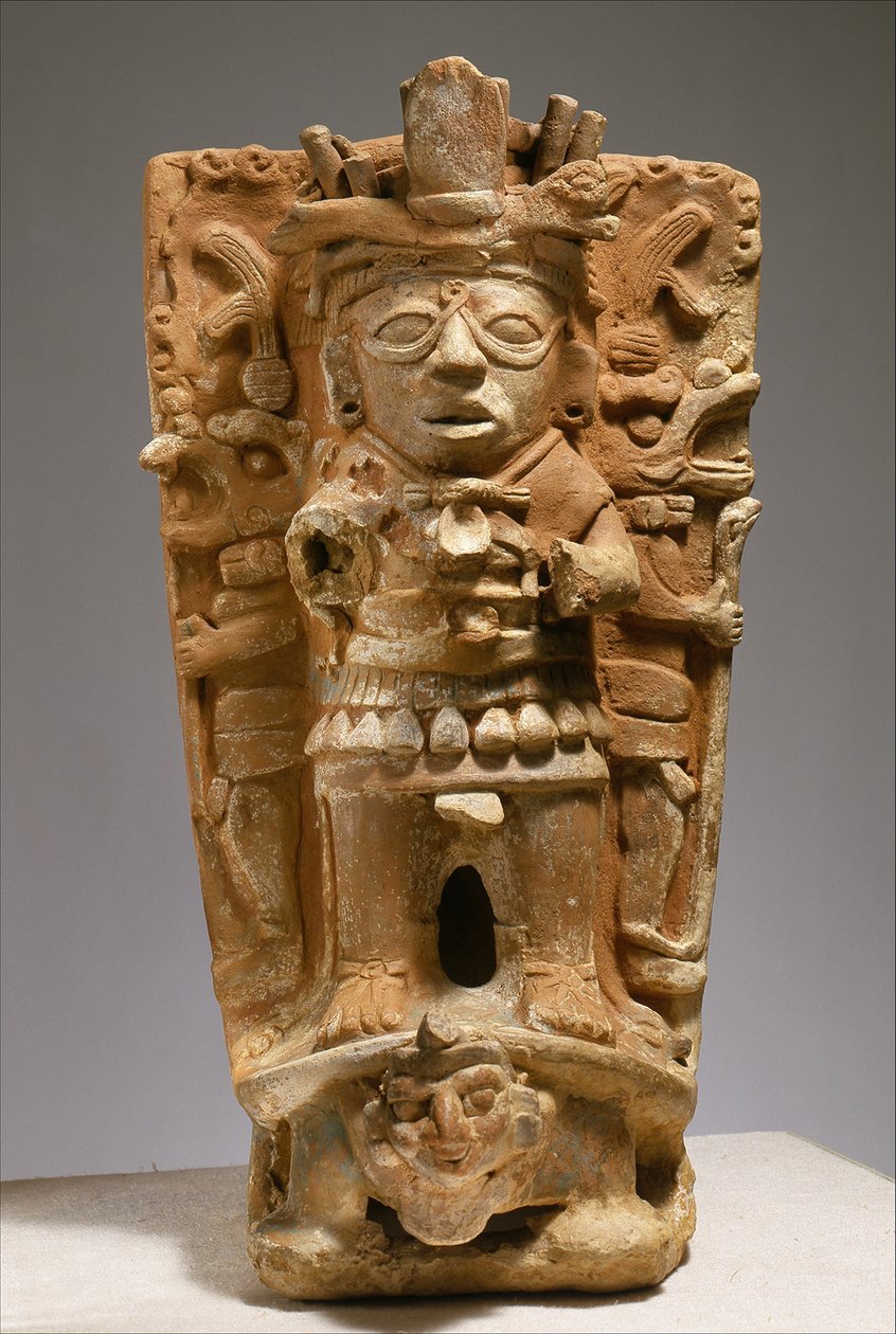 Podpora kadzielnicy z Meksyku, połowa VII-IX w. (ceramiczna) autorstwa Mayan