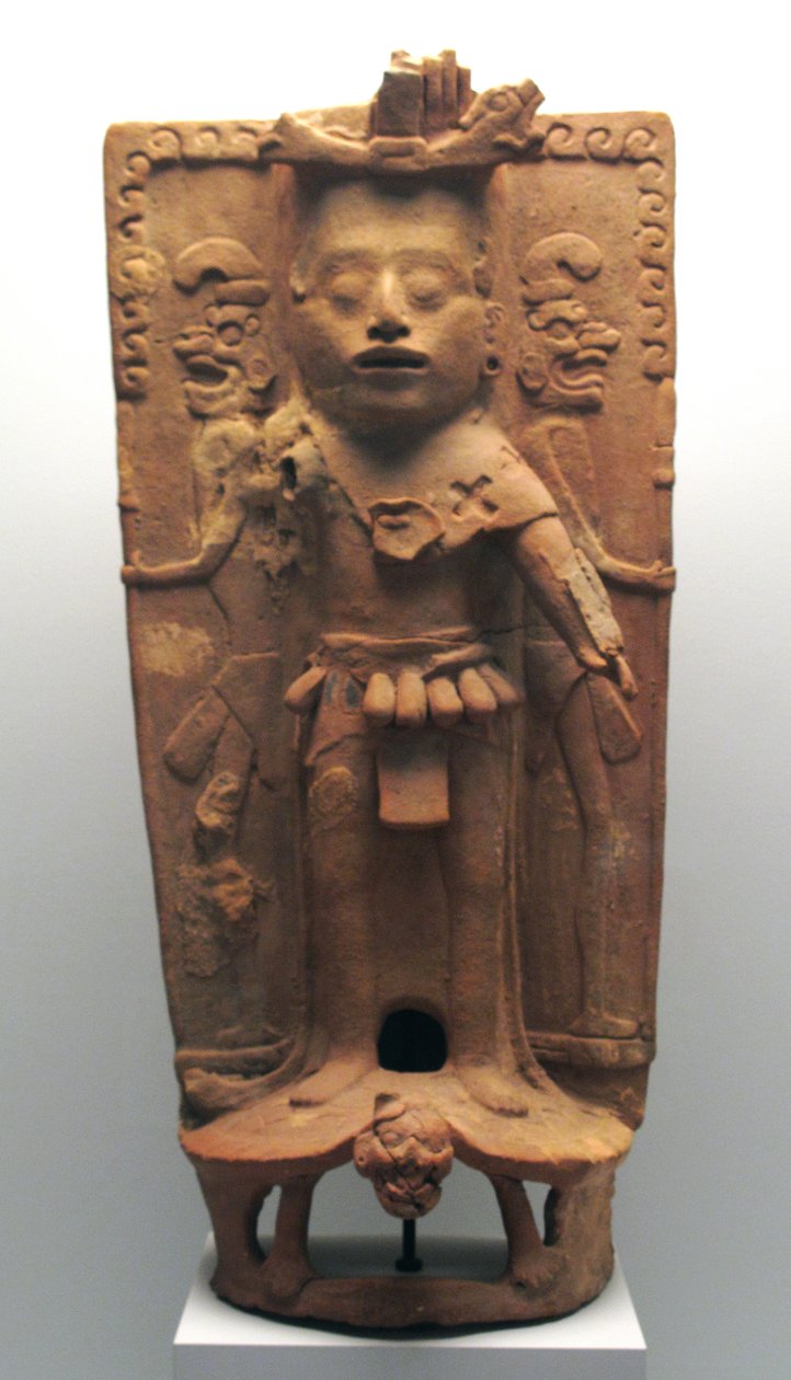 Kadzidło w postaci boga kukurydzy na żółwiu, Półwysep Północny Jukatan, okres postklasyczny, 900-1000 ne autorstwa Mayan
