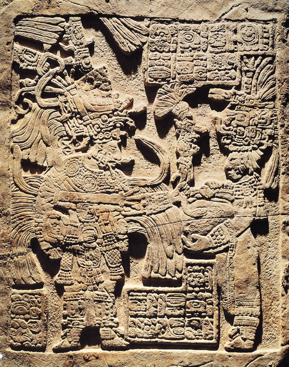 Stela przedstawiająca arcykapłana i kobietę, z Yaxchilan autorstwa Mayan