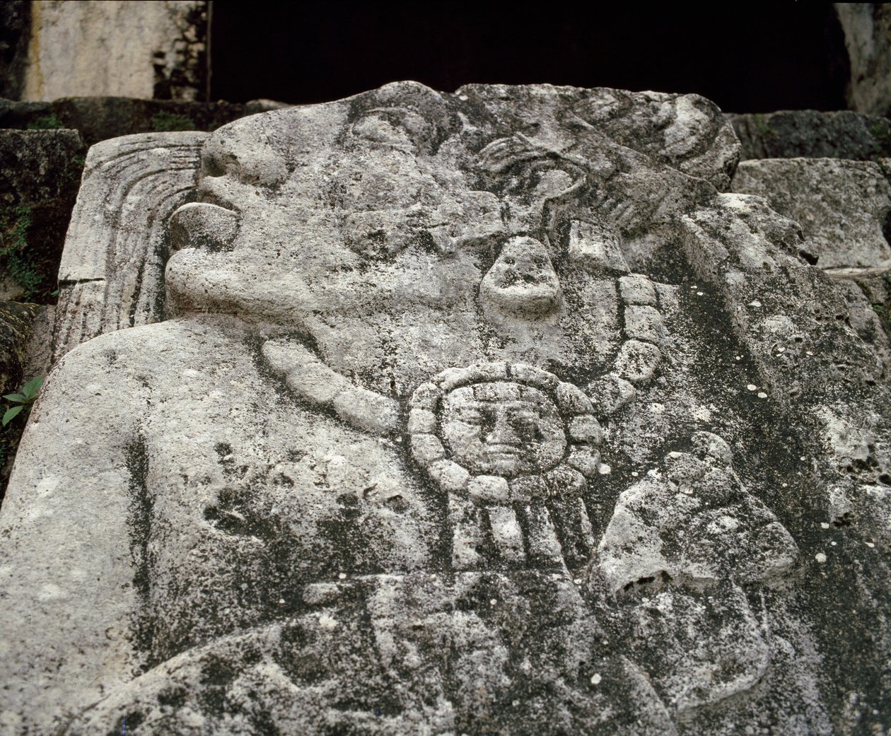 Stela w domu A, patio 2 w pałacu autorstwa Mayan
