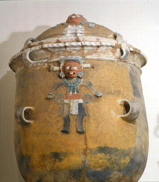 Urna grobowa z pokrywką, Ixil, Quiche, Gwatemala, Wczesny okres postklasyczny (900-1200) (ceramika polichromowana) autorstwa Mayan Mayan