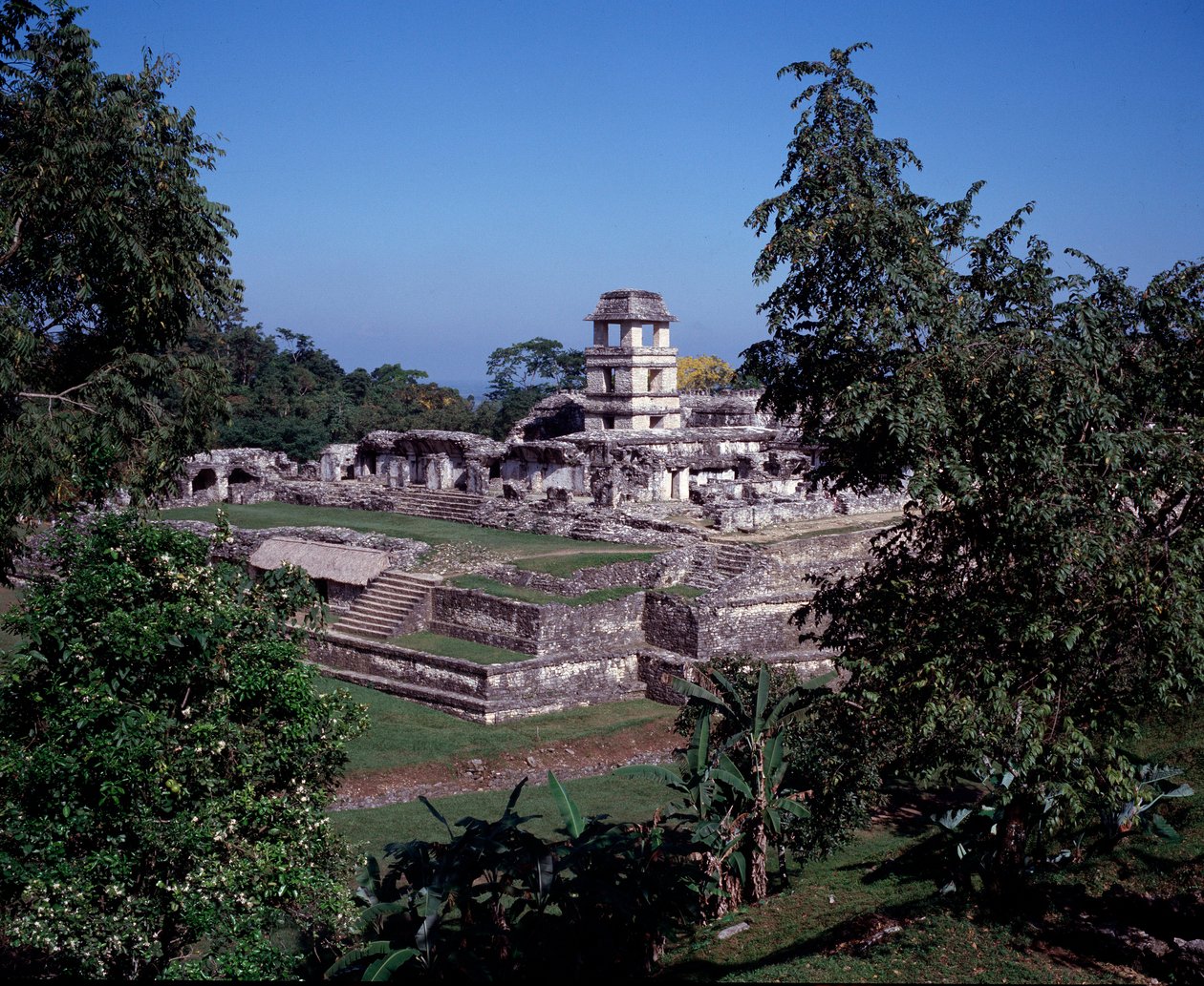 Cywilizacja przedkolumbijska: widok miejsca Palenque w Chiapas Klasyczny okres Majów autorstwa Mayan Mayan