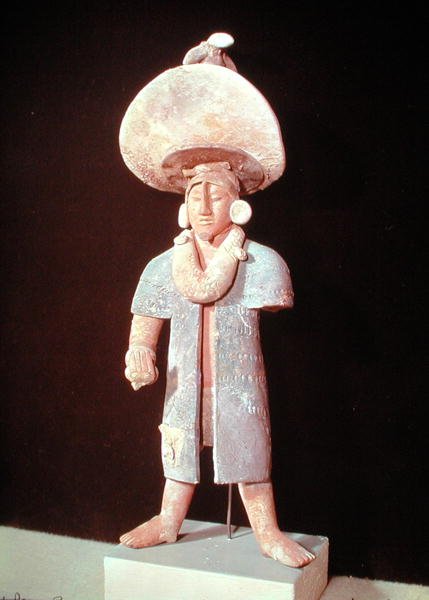 Stojąca postać męska, z cmentarza na wyspie Jaina, stan Campeche, VII-X w. (terakota polichromowana) autorstwa Mayan Mayan