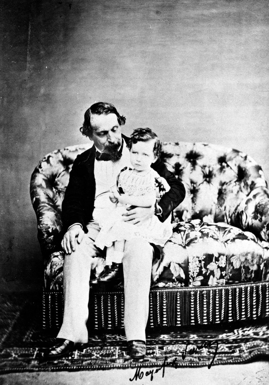 Cesarz Napoleon III z księciem cesarskim, ok. 1860 autorstwa Mayer and Pierson