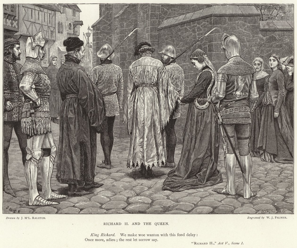 Ryszard II i królowa, "Ryszard II", akt V, scena I (rycina) autorstwa McLaren John Ralston