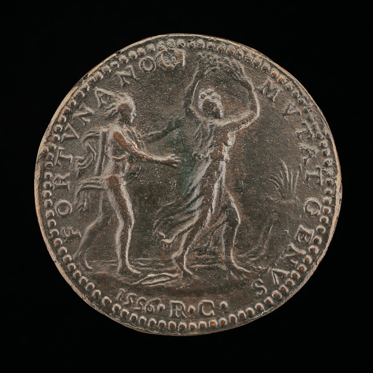 Apollo w pogoni za Daphne [rewers], 1556. autorstwa Medallist R.C.