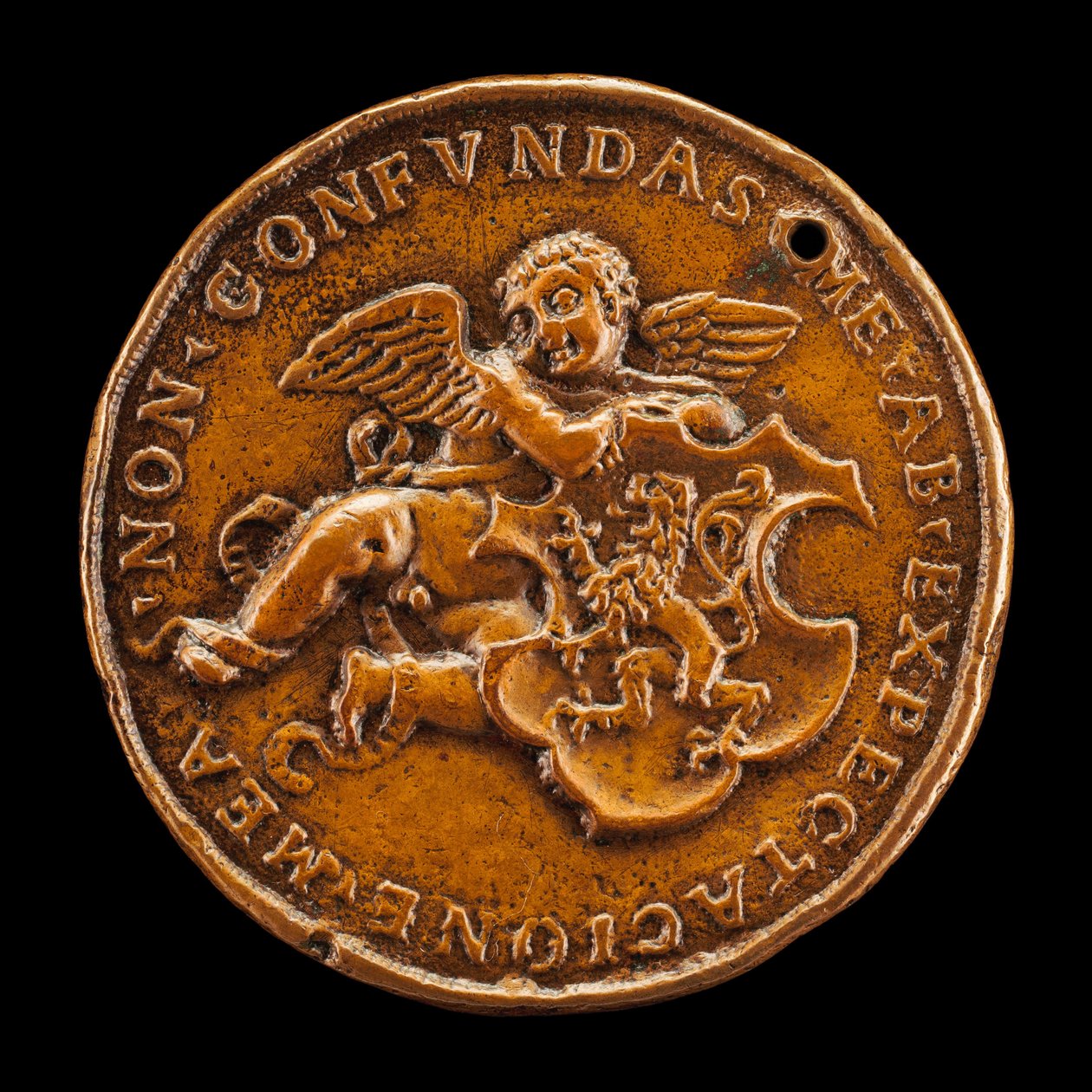 Putto trzymający broń z Vitry [rewers], 1518. autorstwa Medallist of 1518