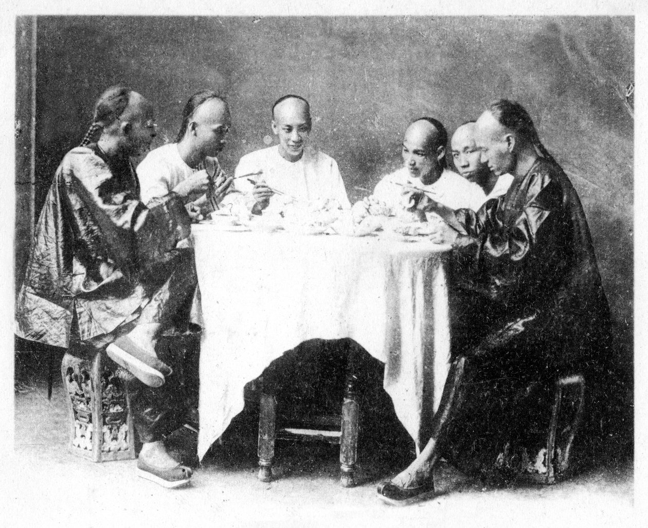 Pora obiadowa, Hongkong, Chiny, ok. 1900. autorstwa Mee Cheung