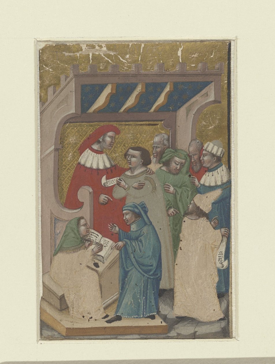 Scena wokół orzeczenia sędziego autorstwa Meester van 1346
