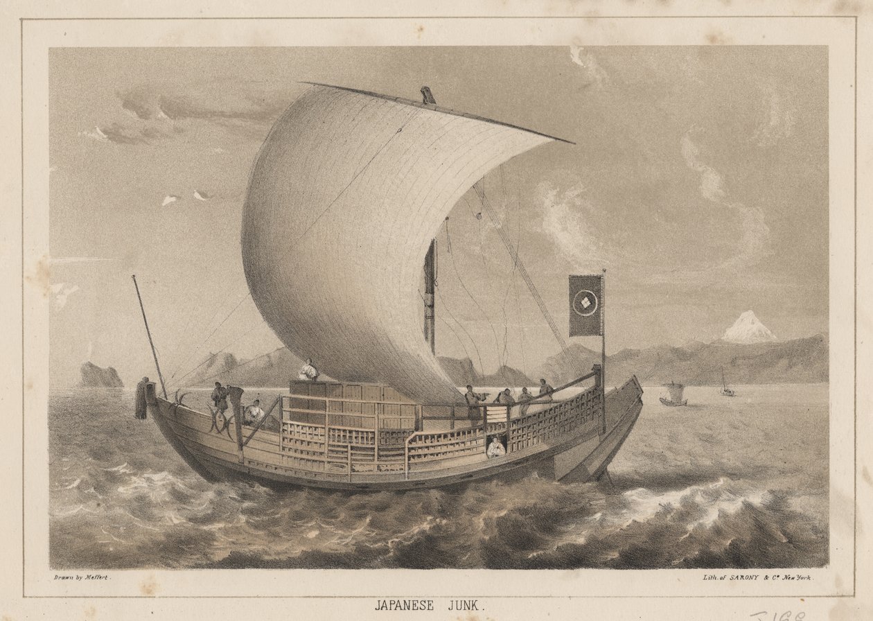 Japońska dżonka, 1855 autorstwa Meffert
