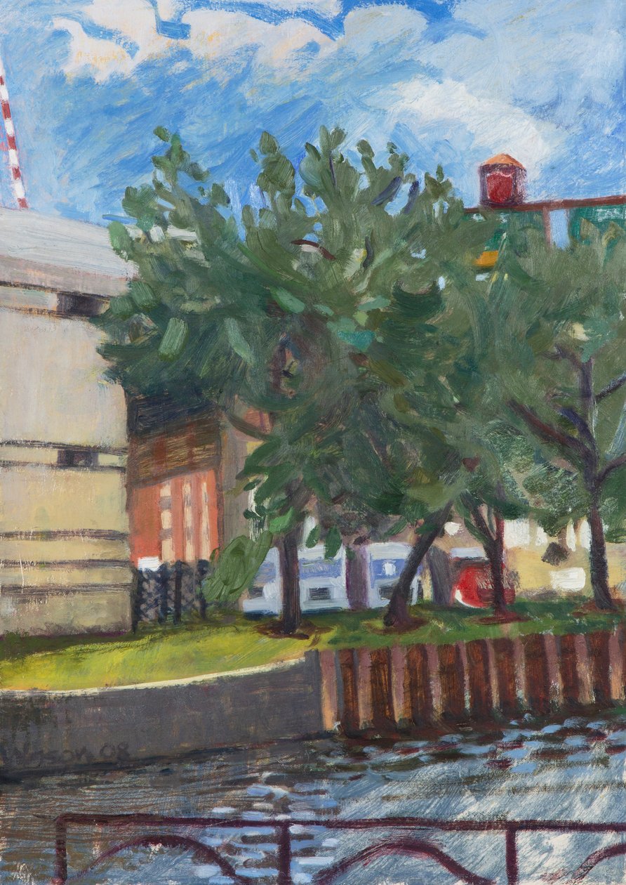 Chicago River at Erie St, 2008 (olej na płótnie) autorstwa Megan Williamson