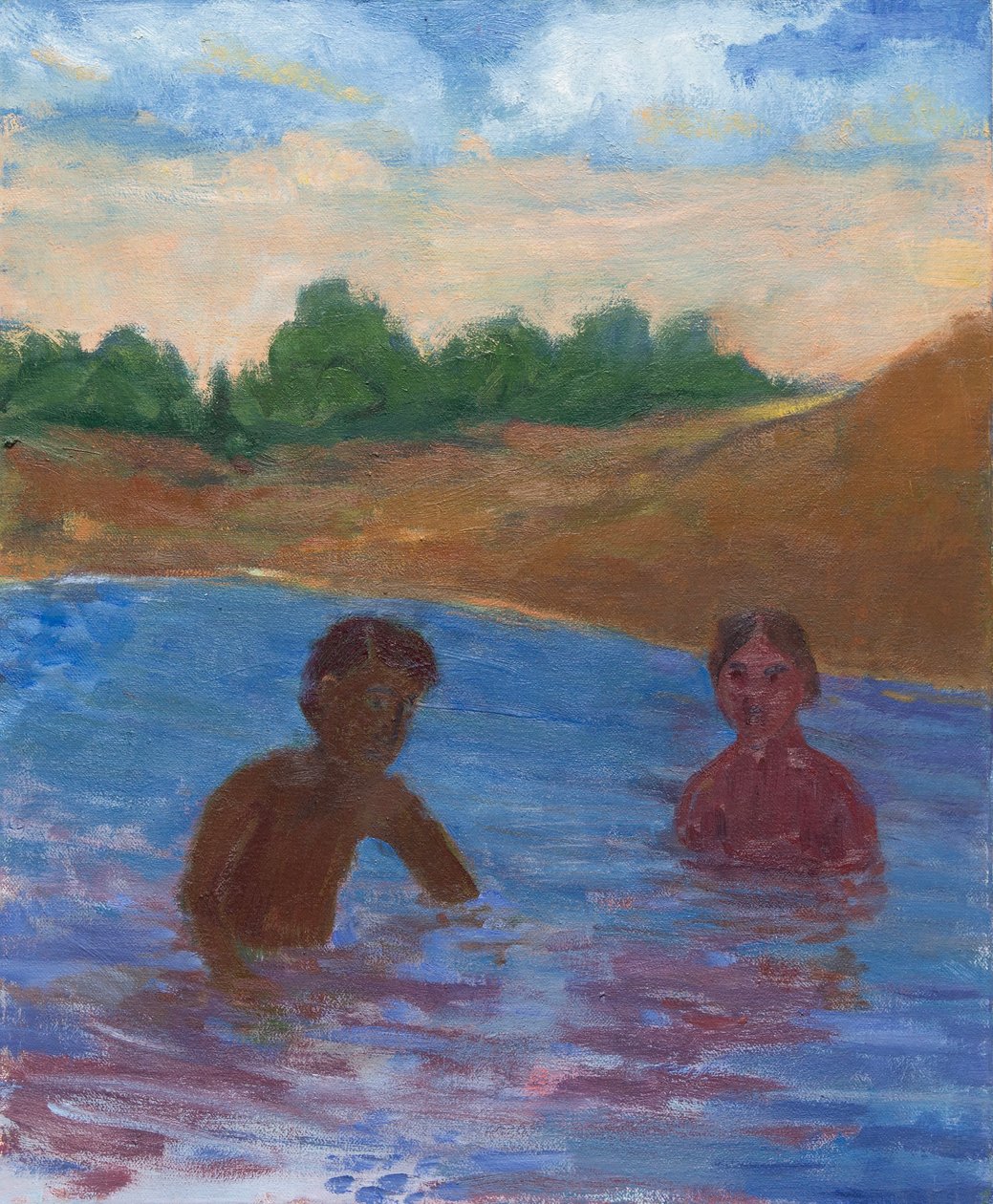 Evening Swim, 2017 (olej na płótnie) autorstwa Megan Williamson