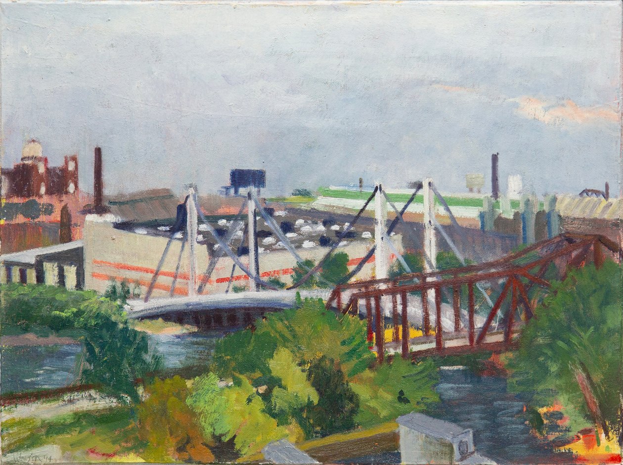 Looking West Over the North Branch, 2014 (olej na płótnie) autorstwa Megan Williamson