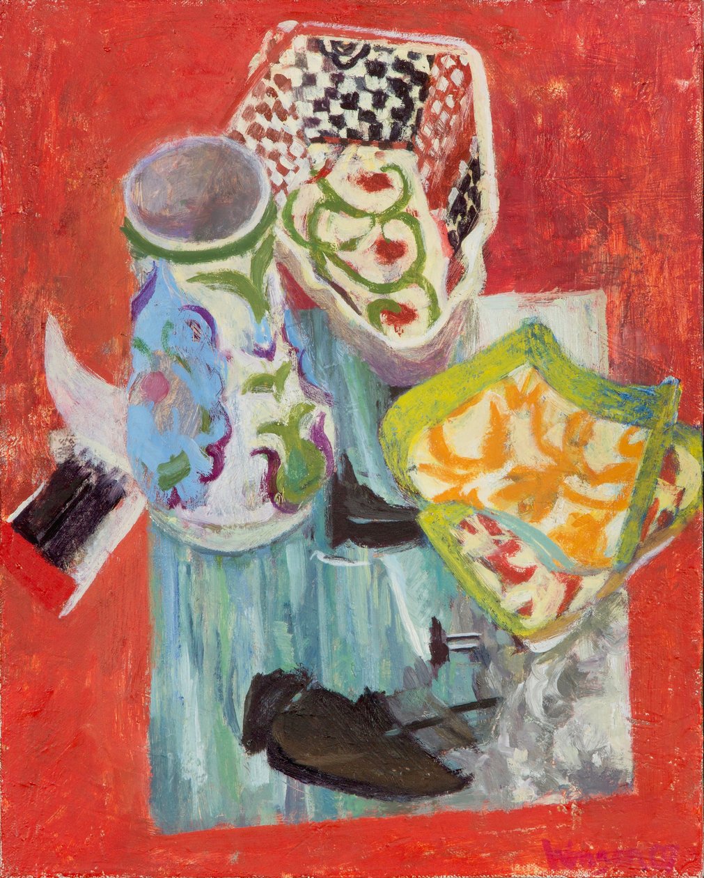 Martwa natura na pejzażu morskim Maneta, 2007 (olej na płótnie) autorstwa Megan Williamson