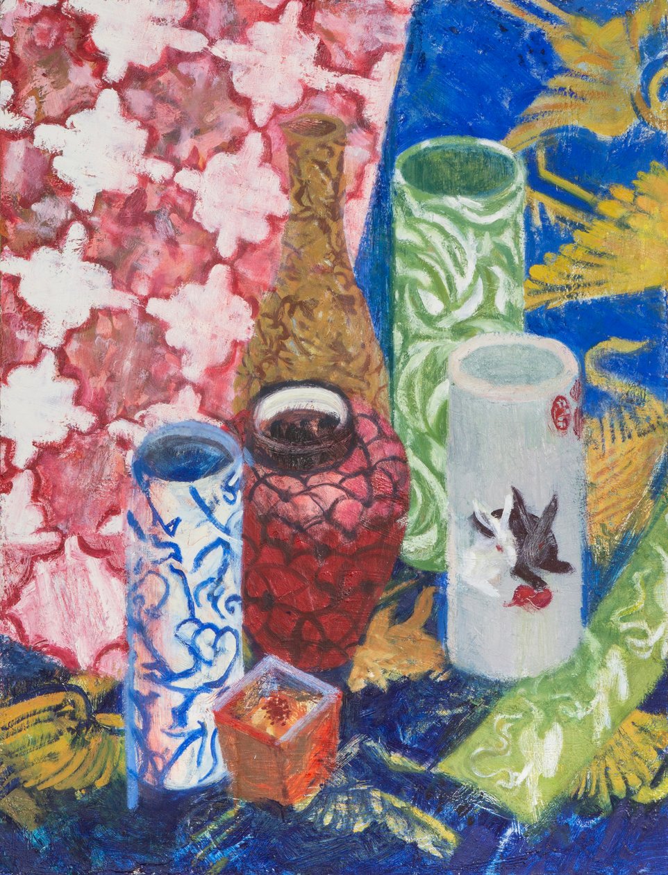 Martwa natura z pięcioma wazami, 2007 (olej na płótnie) autorstwa Megan Williamson