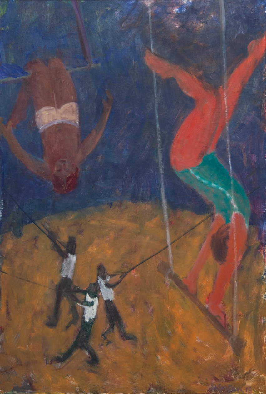 Trapeze Artists, 2018 (olej na płótnie) autorstwa Megan Williamson