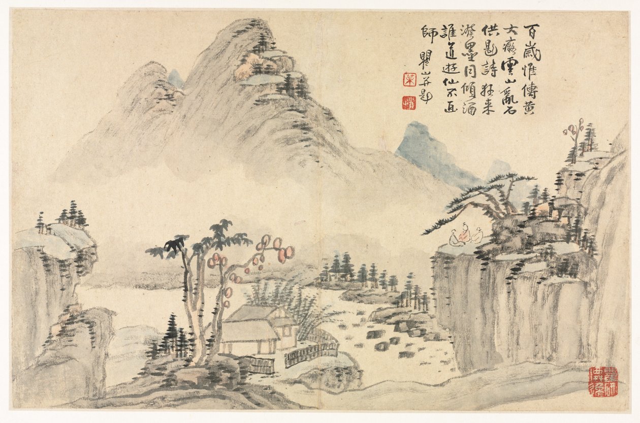 Pejzaże w różnych stylach według dawnych mistrzów, 1690. autorstwa Mei Qing