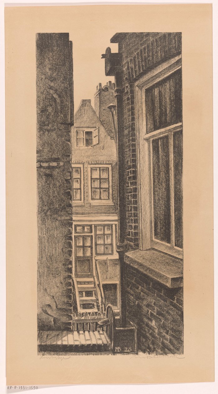 Widok (oryginalny tytuł na obiekcie) autorstwa Meijer Bleekrode (signed by artist)