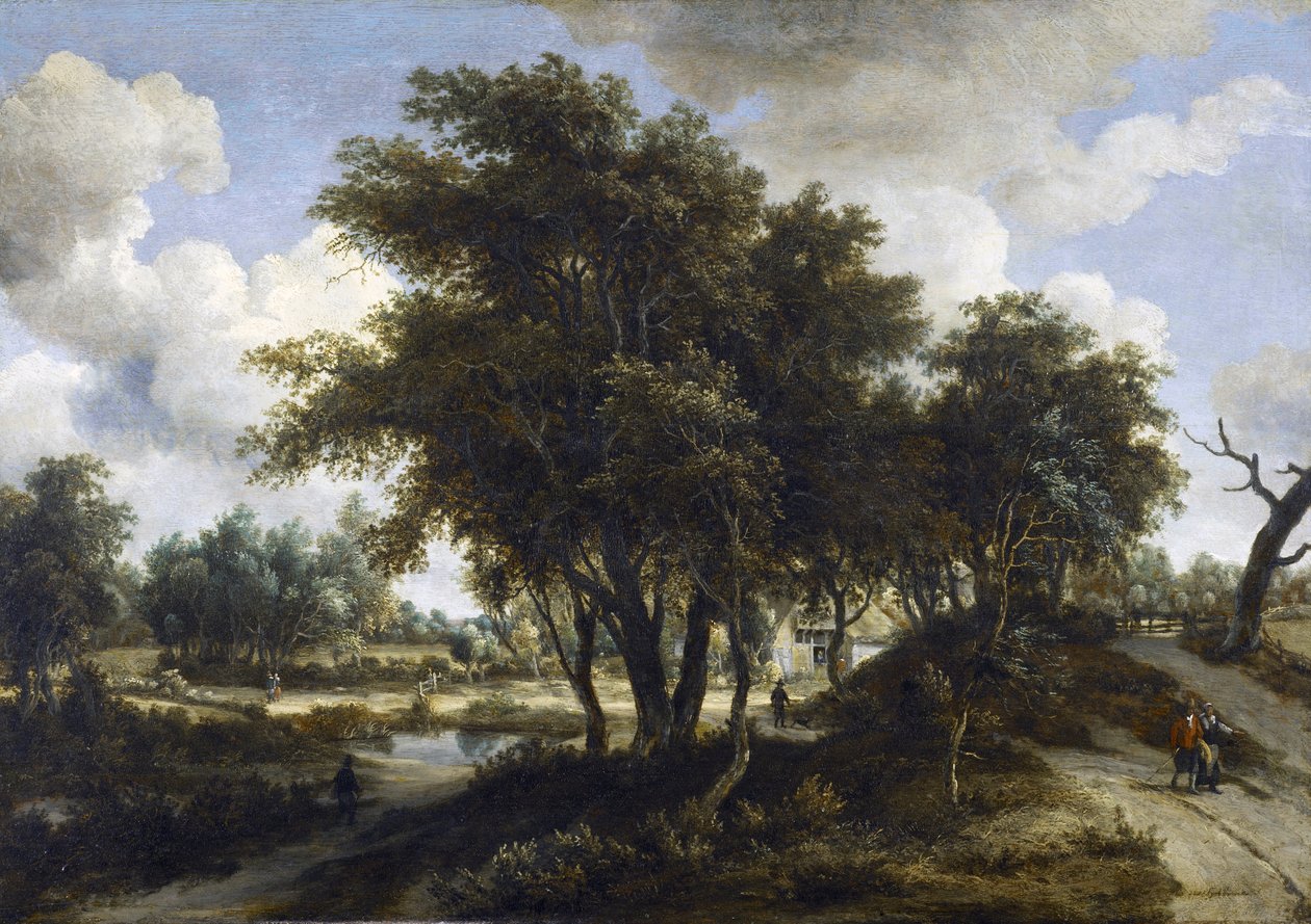 Chata, ok.1663 (olej na desce dębowej) autorstwa Meindert Hobbema