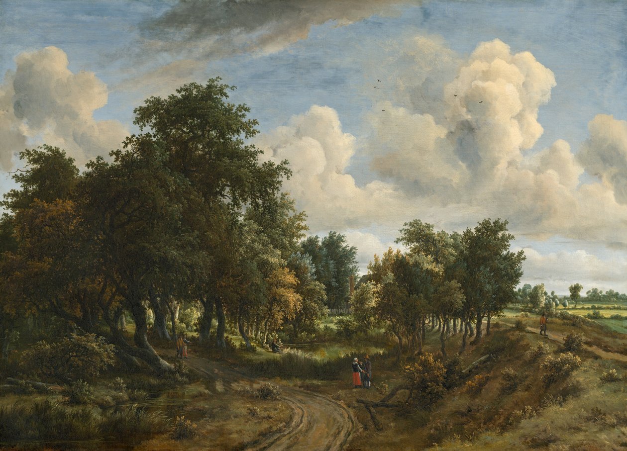 Zalesiony krajobraz autorstwa Meindert Hobbema